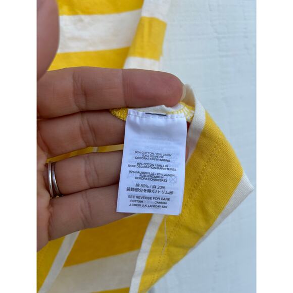 J. Crew Yellow Striped Tee, Glasses Embroidered, Basic, Sz XXS - Picture 4 of 4